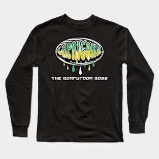 Capricorn The Boardroom Boss Y2K Retro Long Sleeve T-Shirt